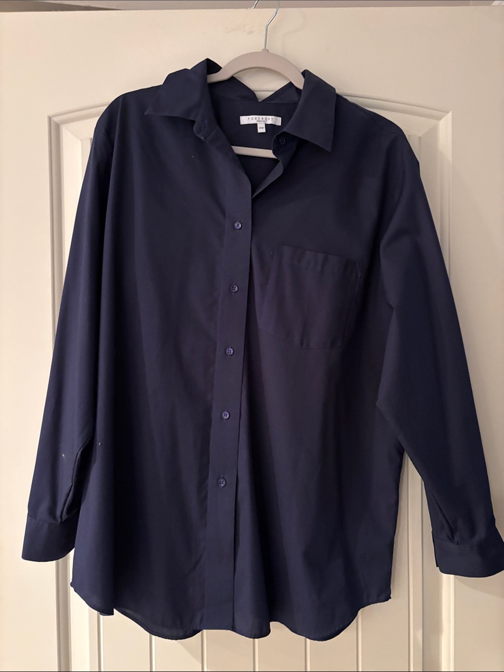 Foxcroft Shirt Dark Navy Button-Down Shirt